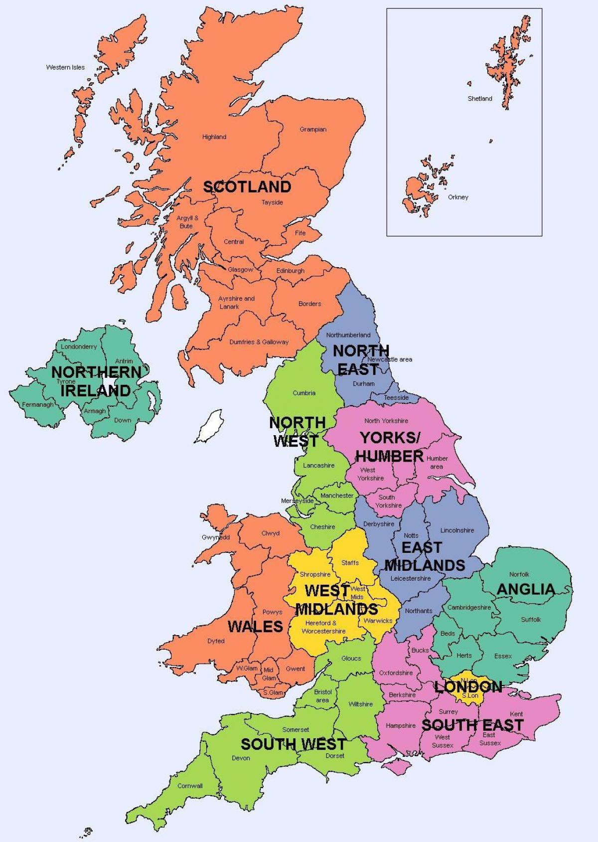 イギリス連邦共和国 Uk の領域の地図 イギリス連邦共和国 Uk の政治と国家の地図